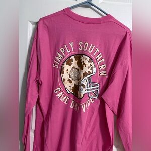 Simply Southern Pink Long Sleeve Shirt Unisex Large